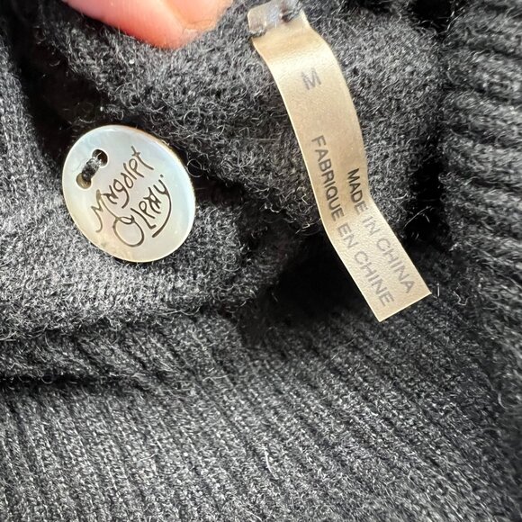 Margaret OLeary Cashmere Turtleneck Sweater Dress Black Gray Size Medium - Picture 11 of 14